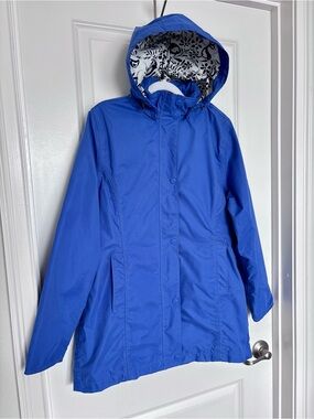 Jack Murphy Blue Waterproof Rain Jacket Removable Hooded size 12 Outdoor Coat